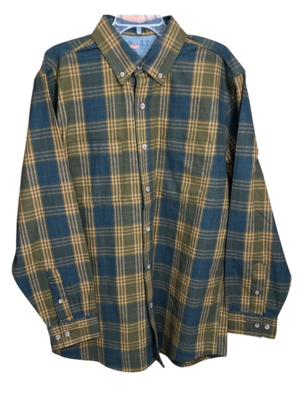 Ridgecut Toughwear Flannel Shirt Mens LT Plaid Button-Up Long Sleeve Durable Cas